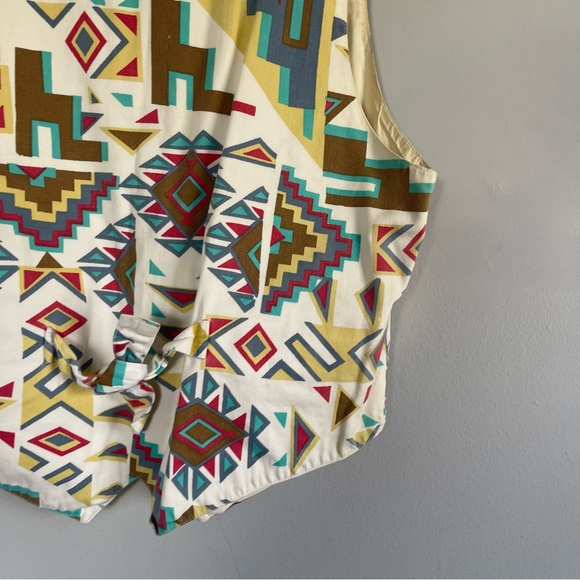 At last! Vintage Aztec Print Button Front Vest multicolor sz Small - Picture 5 of 5